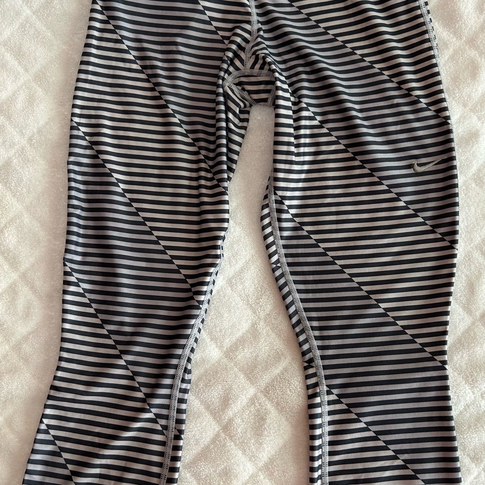 Nike Pants Striped Legging Pull On Dry-Fit Just Do It Stretch Sz M Women's